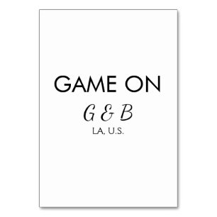 Game on add couple name wedding party place city g table number