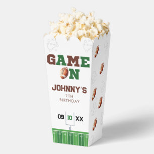 Game On American Football Birthday Popcorn Favour Box