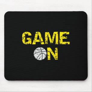 Game On Basketball; Blue Black Yellow Gold Team Co Mouse Pad