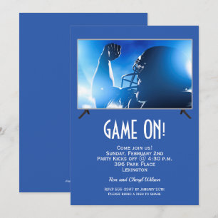 Game On Big Screen Football Game Invitations