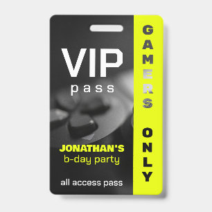 Game On Birthday ID Badge