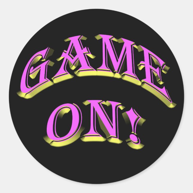 GAME ON! CLASSIC ROUND STICKER (Front)
