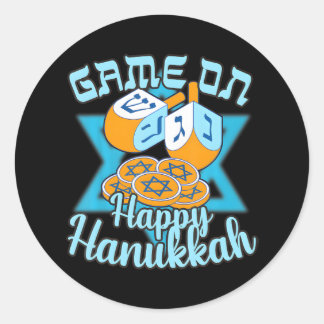 Game on Dreidel Chanukah Hanukkah Classic Round Sticker