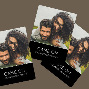 Game On Family Photo Modern Elegant  Playing Cards