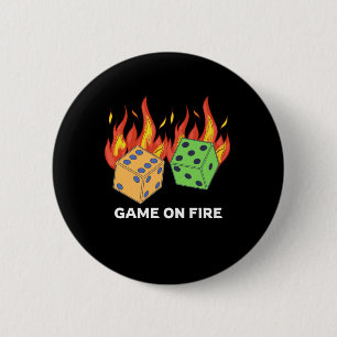 Game on Fire 6 Cm Round Badge