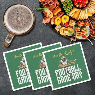 Game On Football Player on Green Napkin