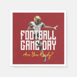 Game On Football Player on Red Napkin