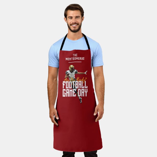 Game On Football Player Red Apron (Worn)