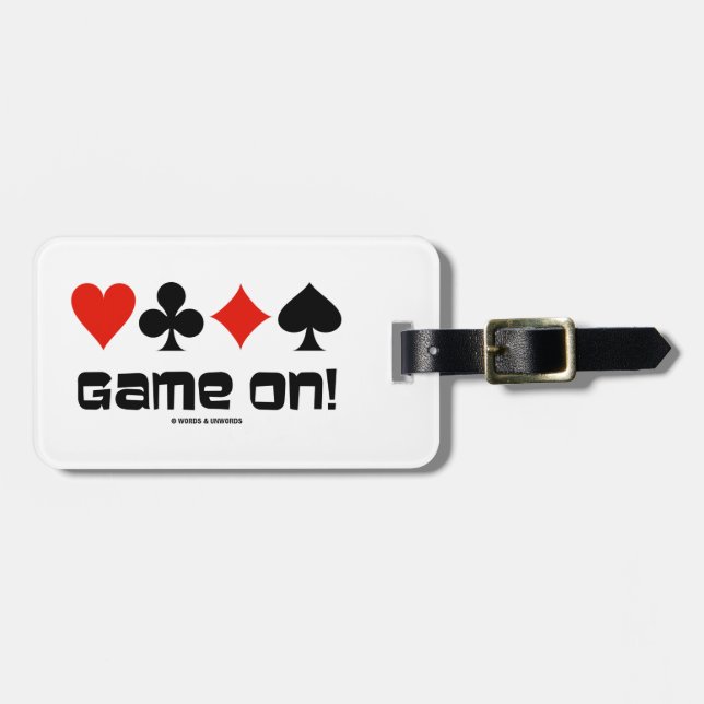 Game On! (Four Card Suits) Luggage Tag (Front Horizontal)