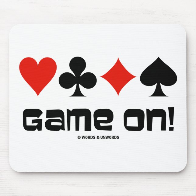 Game On! (Four Card Suits) Mouse Pad (Front)