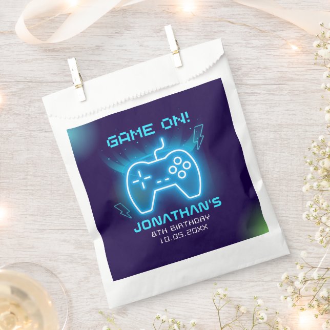 Game on, Funny Birthday Boy  Favour Bags (Clipped)