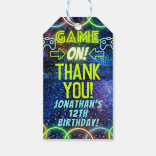 Game On Gaming Birthday Party Thank You Favour Gift Tags