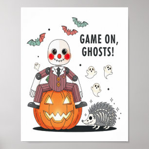 Game on Ghosts Halloween Poster