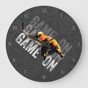 Game On (Hockey) Large Clock