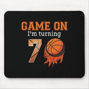 Game-on I'm Turning 7 Bysketbyll 7th Birthday Boy Mouse Pad