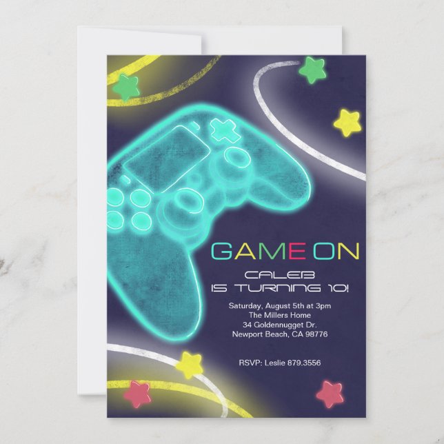 Game On Invitation (Front)