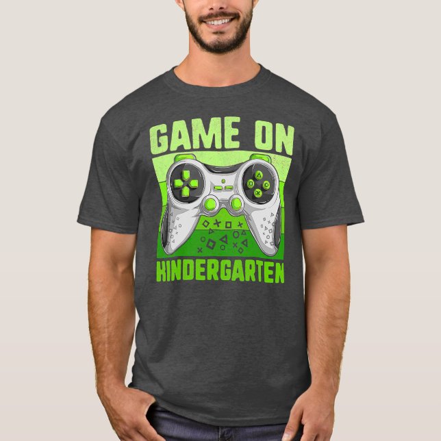 Game On Kindergarten Funny Back To School Gamer T-Shirt (Front)