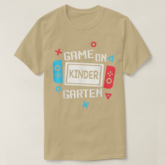 Game On Kindergarten Video Games Gaming Boys Back  T-Shirt (Design Front)
