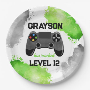 Game On Level Up Gamer Birthday Party Paper Plates