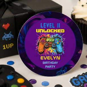 Game On Level Up Video Game Birthday Classic Round Sticker