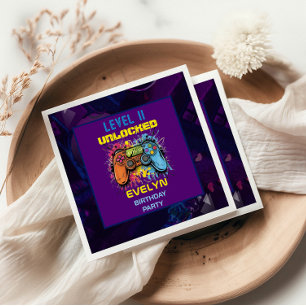  Game On Level Up Video Game Birthday Napkin