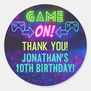 GAME ON! Neon Gaming Sticker – Jonathan’s 10th Bir