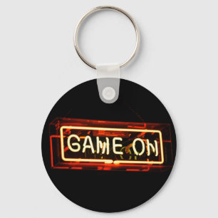 Game On Neon Sign Sports Gaming Gamer Key Ring