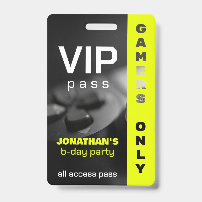 Game On Personalised Gamer Birthday  Level up ID Badge (Front)