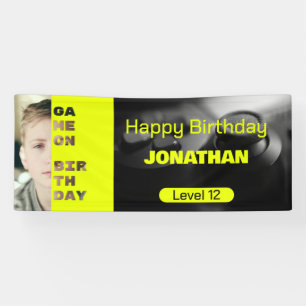 Game On Personalized Gamer Birthday  Level up Banner