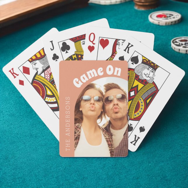 Game On Photo Family Game Night Retro Playing Cards (Creator Uploaded)