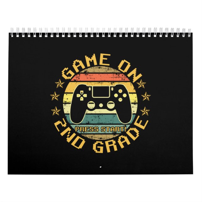 Game On Press Start 2nd Grade Back To School Calendar (Cover)