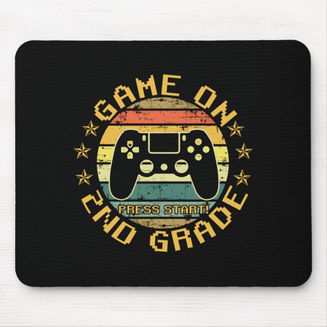 Game On Press Start 2nd Grade Back To School Mouse Pad (Front)