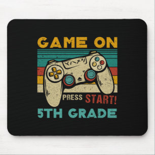 Game On Press Start 5th Grade Gamer Back To School Mouse Pad