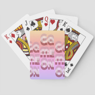 Game On   Retro Typography Pink Lilac Peach Playing Cards