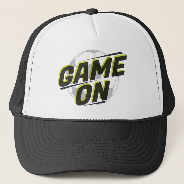 Game On Soccer Ball Graphic © GraphicLoveShop Trucker Hat (Front)