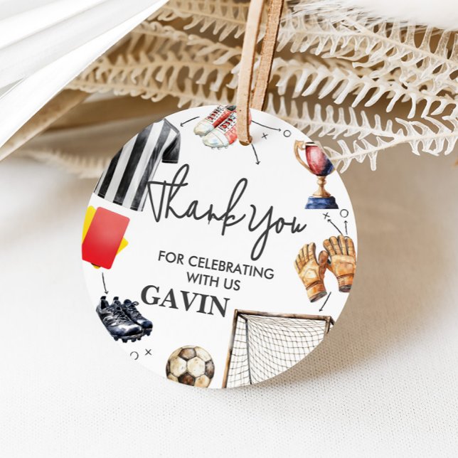Game On Soccer Birthday Favour Tags (Soccer Birthday Party Favor Tags)