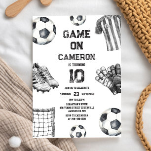 Game On Soccer Kids Birthday Invitation