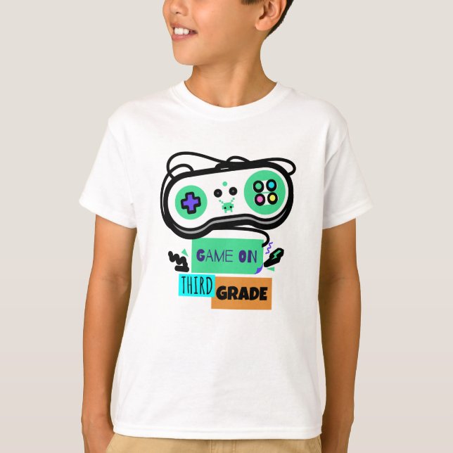 Game on Third Grade - First Day of 3rd Grade Back T-Shirt (Front)