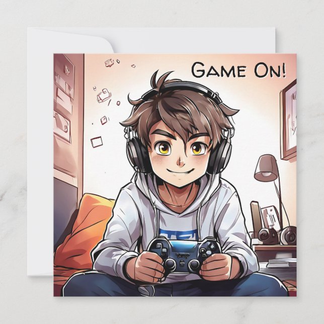 Game On! Video Boy's Gaming Birthday  Invitation (Front)