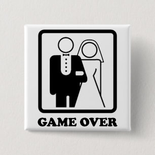 Game Over 15 Cm Square Badge