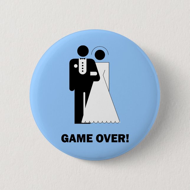 Game over 6 cm round badge (Front)