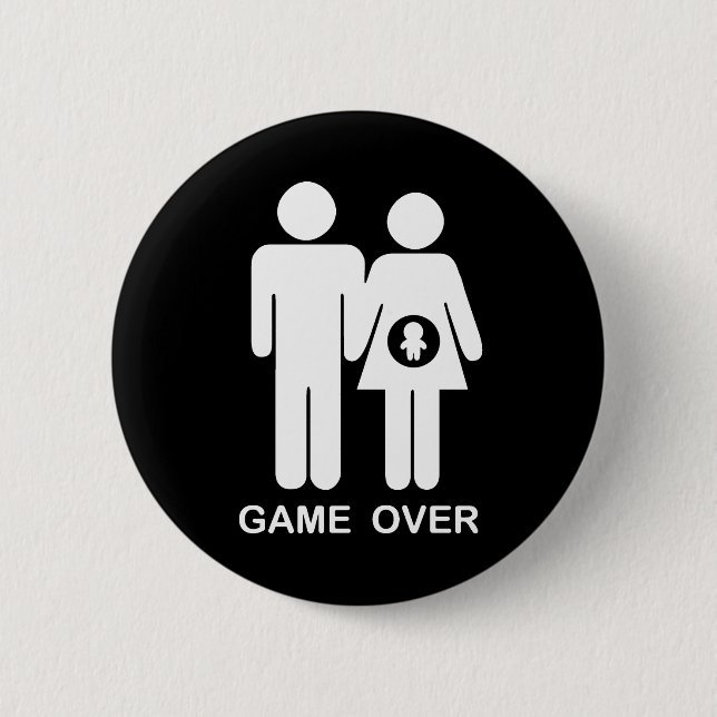 Game Over 6 Cm Round Badge (Front)