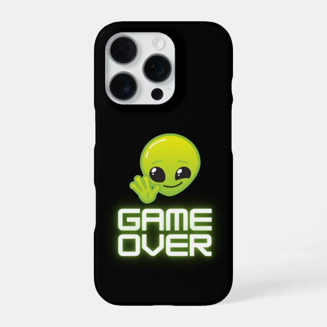 Game Over Alien – Gamer Vibe iPhone Case (Back)