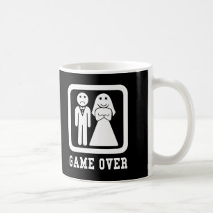 Game Over Bachelor Stag Party Gift (Black/White) Coffee Mug