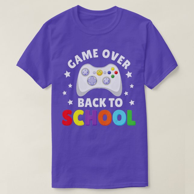 Game Over Back to School  Controller Teacher Stude T-Shirt (Design Front)