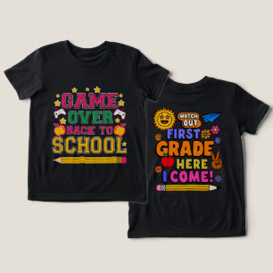 Game Over Back To School Fun Apparel Design Tri-Blend Shirt