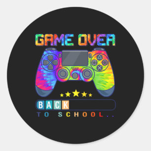 Game Over Back To School  Fun Kids First Day Schoo Classic Round Sticker