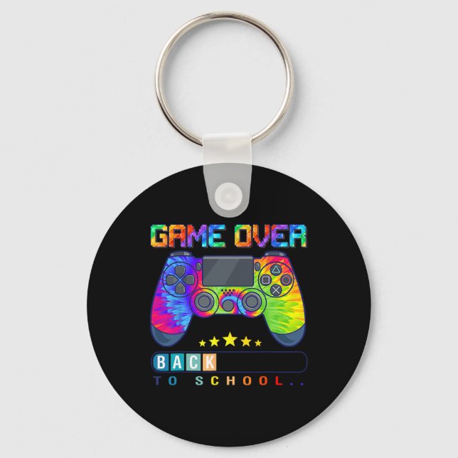 Game Over Back To School  Fun Kids First Day Schoo Key Ring (Front)