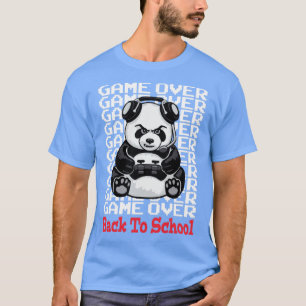 Game Over Back To School Funny Panda Bear Gamer Co T-Shirt