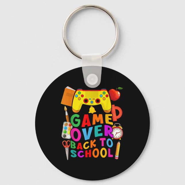 Game Over Back To School Gamer Controller 1st Day  Key Ring (Front)